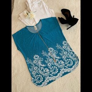 Plus Sizes Women’s Blouse, Short Sleeve, U-Neck.